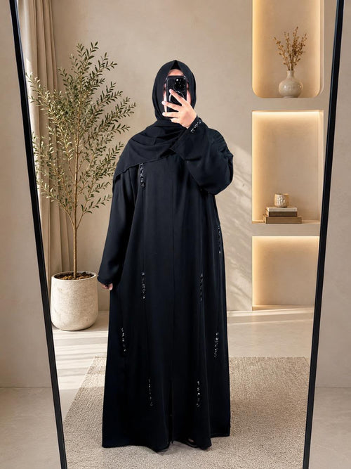 Line Beaded Abaya