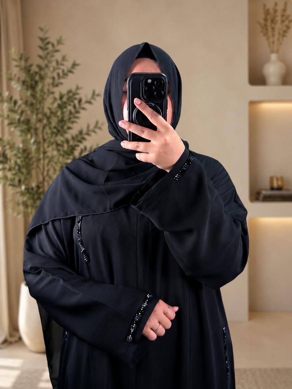Line Beaded Abaya